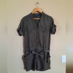 NY&Co Green Utility Romper Boilersuit Olive Army